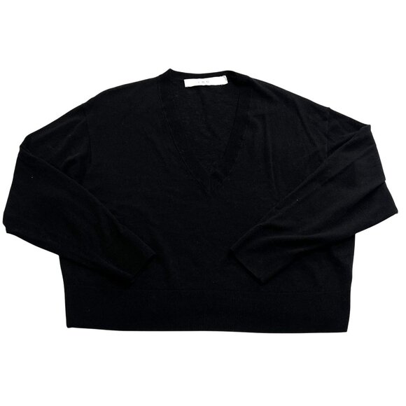 IRO Haru Wool, Silk, and Cashmere Blend V-Neck Sweater in Black - Picture 1 of 9